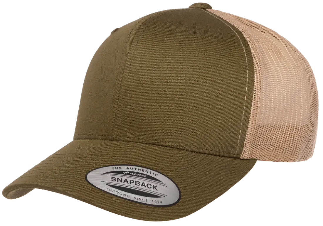 Custom Embroidered YP Classics® Retro Trucker Cap - 2Tone Snapback #6606T