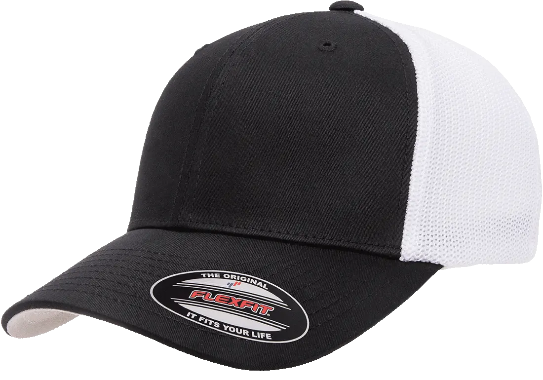 Custom Embroidered Flexfit® Trucker Mesh Cap - 2Tone Fitted #6511T