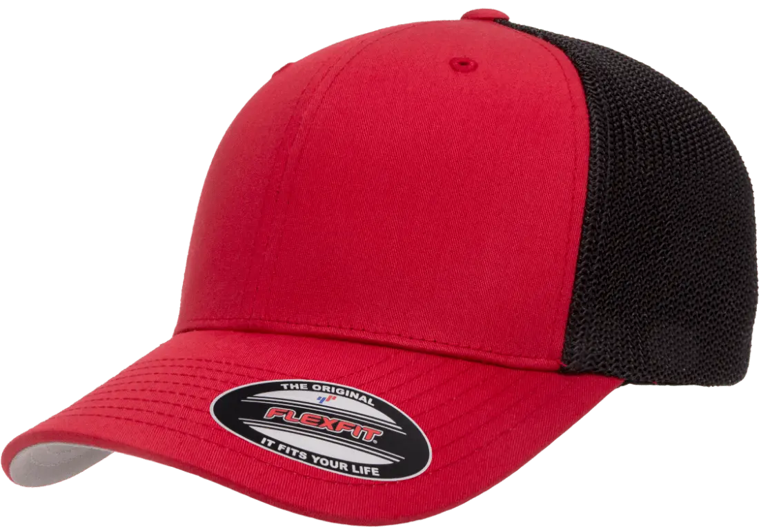 Custom Embroidered Flexfit® Trucker Mesh Cap - 2Tone Fitted #6511T