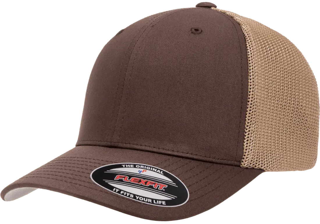 Custom Embroidered Flexfit® Trucker Mesh Cap - 2Tone Fitted #6511T
