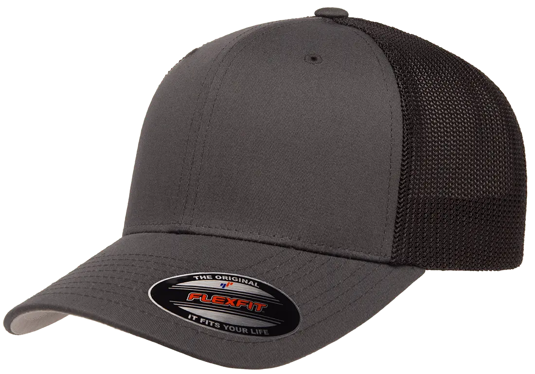Custom Embroidered Flexfit® Trucker Mesh Cap - 2Tone Fitted #6511T