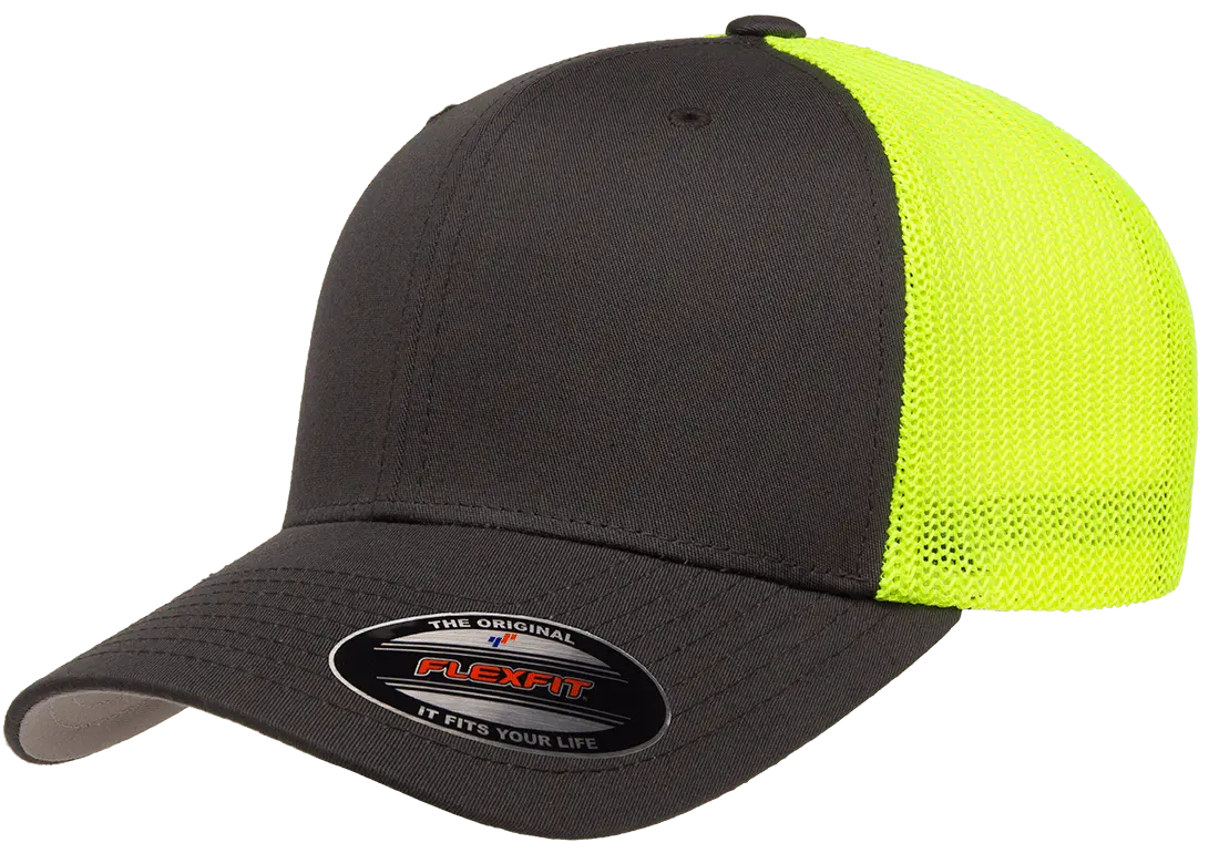 Custom Embroidered Flexfit® Trucker Mesh Cap - 2Tone Fitted #6511T