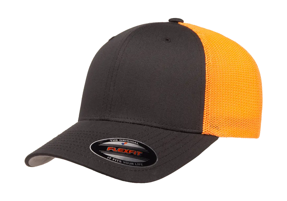 Custom Embroidered Flexfit® Trucker Mesh Cap - 2Tone Fitted #6511T