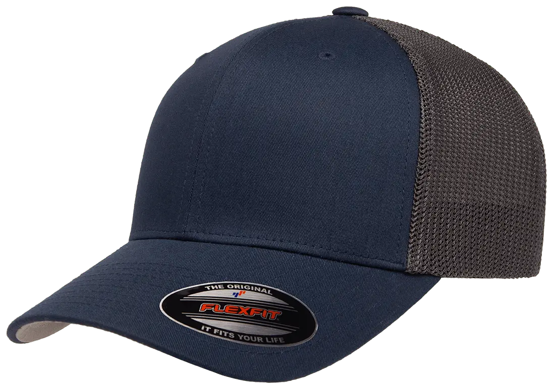 Custom Embroidered Flexfit® Trucker Mesh Cap - 2Tone Fitted #6511T