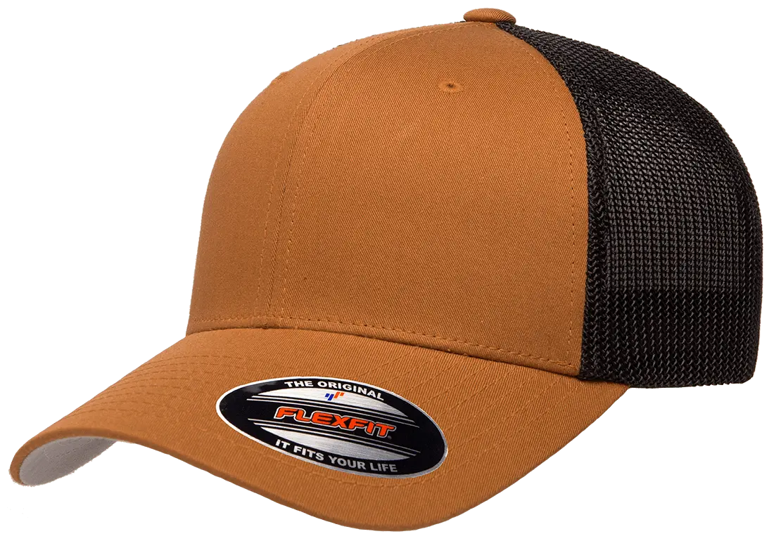 Custom Embroidered Flexfit® Trucker Mesh Cap - 2Tone Fitted #6511T
