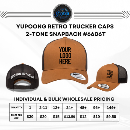 Custom Embroidered YP Classics® Retro Trucker Cap - 2Tone Snapback #6606T